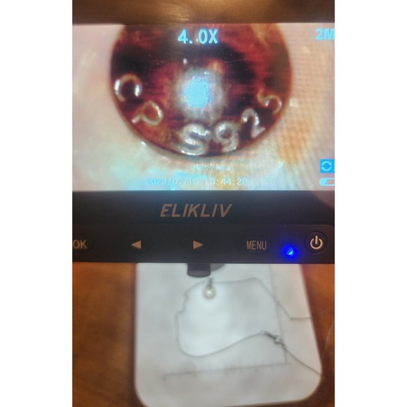 Sterling Silver Cultured Freah Water Pearl Necklace Geniune White Topaz NEW $145 - Picture 5 of 5